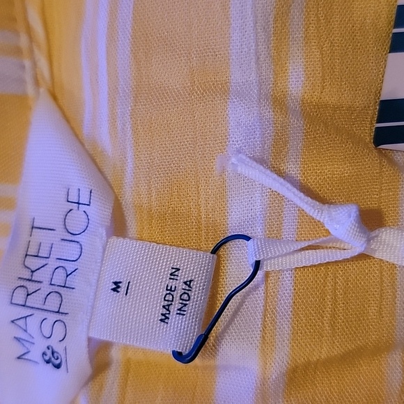 Market & Spruce yellow and white striped top - Picture 4 of 5